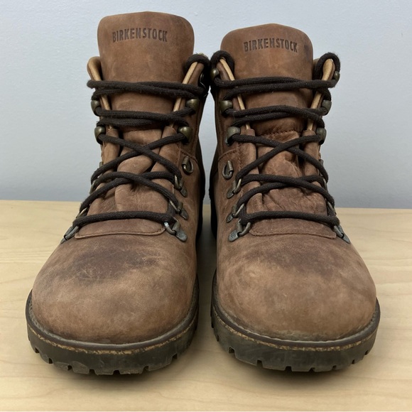 Birkenstock Women’s Size 40 / 9.0 Jackson Brown Leather Boots Lace Up Minimalist - Picture 5 of 12